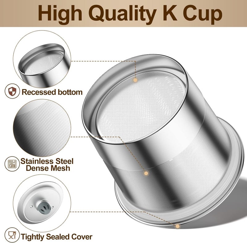 RETHONE Reusable K Cups Coffee Filter, Stainless Steel K Cup Reusable Coffee Pods Filters for Keurig 1.0 & 2.0 Coffee Makers BPA-Free Refillable Coffee Filters (2 Packs) - Image 4